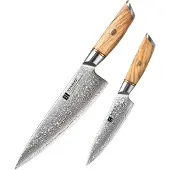 Xinzuo B37 Damascus series - Set van 2 (koksmes + officemes)