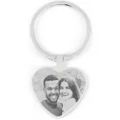 Yoursurprise Gepersonaliseerde foto sleutelhanger - Hart - Zilver