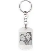 Yoursurprise Gepersonaliseerde fotosleutelhanger - Dog tag - Zilver