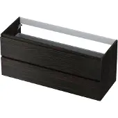 Ink Onderkast 120x45cm - Greeploos - 2 Lades - Intens Eiken - Badkamermeubels, Wastafelonderkasten - 8718835078713