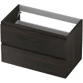 Ink Onderkast 80x45cm - Greeploos - 2 Lades - Intens Eiken - Badkamermeubels, Wastafelonderkasten - 8718835078621