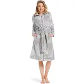 Pastunette fleece badjas met ritssluiting grijs Dames