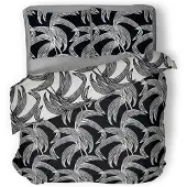 Linnick Dekbedovertrek Katoen Hiroka Leaf - black 200x200/220cm
