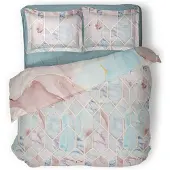 Linnick Dekbedovertrek Katoen Geometric Diamond - multi 200x200/220cm