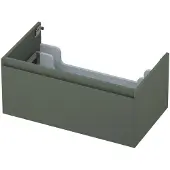 Ink Onderkast 80x45cm - Greeploos - 1 Lade - Mat Beton Groen - Badkamermeubels, Wastafelonderkasten - 8718835076214