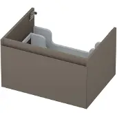 Ink Onderkast 60x45cm - Greeploos - 1 Lade - Mat Taupe - Badkamermeubels, Wastafelonderkasten - 8718835021764