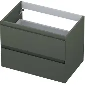 Ink Onderkast 70x45cm - Greeploos - 2 Lades - Mat Beton Groen - Badkamermeubels, Wastafelonderkasten - 8718835076122