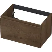 Ink Onderkast 70x45cm - Greeploos - 1 Lade - Fineer Chocolate - Badkamermeubels, Wastafelonderkasten - 8718835087890
