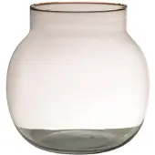 Hakbijl Glass Transparante ronde vaas/vazen van glas 23 x 23 cm - Vazen