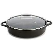 Valira 4137/25 Zwarte Braadpan met Deksel - 5,5L Gourmet Keukenaccessoires