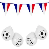 Boland voetbal set Frankrijk - De blauwen - Vlaggenlijn en ballonnen