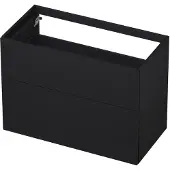 Ink Onderkast 90x45cm - Push To Open - 2 Lades - Mat Zwart - Badkamermeubels, Wastafelonderkasten - 8718835049843