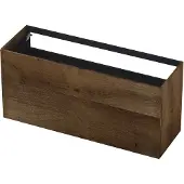 Ink Onderkast 140x45cm - Push To Open - 2 Lades - Fineer Chocolate - Badkamermeubels, Wastafelonderkasten - 8718835104870