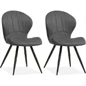 MX Sofa Eetkamerstoel Magic - Steel (set van 2 stuks)