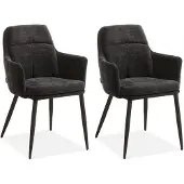 MX Sofa Eetkamerstoel Donna - Black (set van 2 stoelen)