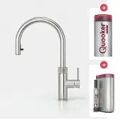 Quooker Cube Flex round RVS met Combi reservoir