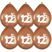 Haza Jubileum thema 12.5 jaar getrouwd ballonnen - 30x stuks - brons - Feestartikelen/versiering