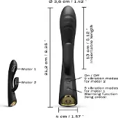 Dorcel Flexi Rabbit - verwarmende clitoris vibrator (zwart)