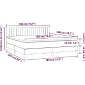 vidaXL Boxspring met matras stof crèmekleurig 180x200 cm