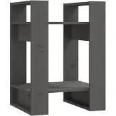 vidaXL Boekenkast/kamerscherm 41x35x57 cm massief grenenhout grijs