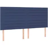 vidaXL Hoofdbord blauw 160x5x118/128 cm stof
