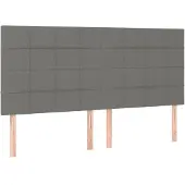 vidaXL Hoofdbord donkergrijs 180x5x118/128 cm Stof