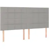 vidaXL Hoofdbord lichtgrijs 180x5x118/128 cm stof