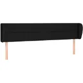vidaXL Hoofdbord met randen 183x23x78/88 cm stof zwart