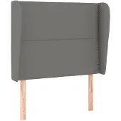 vidaXL Hoofdbord met randen 103x23x118/128 cm stof donkergrijs