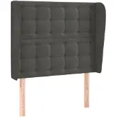 vidaXL Hoofdbord met randen 103x23x118/128 cm fluweel donkergrijs