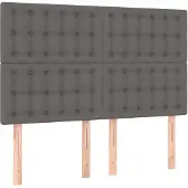 vidaXL Hoofdbord grijs 144x5x118/128 cm kunstleer