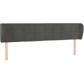 vidaXL Hoofdbord met randen 163x23x78/88 cm fluweel donkergrijs