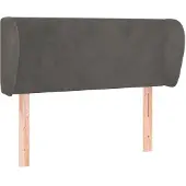 vidaXL Hoofdbord met randen 103x23x78/88 cm fluweel donkergrijs