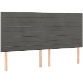 vidaXL Hoofdbord donkergrijs 200x5x118/128 cm Fluweel