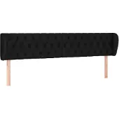 vidaXL Hoofdbord met randen 183x23x78/88 cm stof zwart