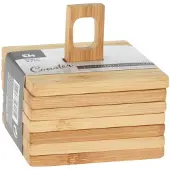 Excellent houseware - Onderzetters voor glazen - 6st - bamboo - 9x9 cm - Glazenonderzetters