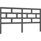 vidaXL Hoofdbord 186x4x100 cm massief grenenhout grijs