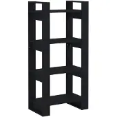 vidaXL Boekenkast/kamerscherm 60x35x125 cm massief hout zwart