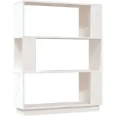 vidaXL Boekenkast/kamerscherm 80x25x101 cm massief grenenhout wit