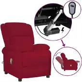 vidaXL Massagestoel elektrisch fluweel wijnrood