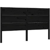 vidaXL Hoofdbord 126x4x100 cm massief grenenhout zwart