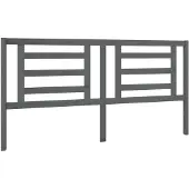 vidaXL Hoofdbord 186x4x100 cm massief grenenhout grijs