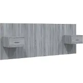 vidaXL Hoofdbord met kastjes bewerkt hout grijs sonoma eikenkleurig