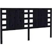 vidaXL Hoofdbord 206x4x100 cm massief grenenhout zwart