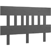 vidaXL Hoofdbord 123,5x3x81 cm massief grenenhout grijs