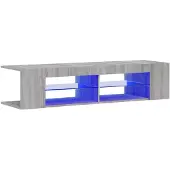 vidaXL Tv-meubel met LED-verlichting 135x39x30 cm grijs sonoma eiken