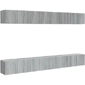 vidaXL Tv-meubelen 8 st 60x30x30 cm bewerkt hout grijs sonoma eiken