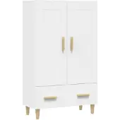 vidaXL Hoge kast 70x31x115 cm bewerkt hout wit