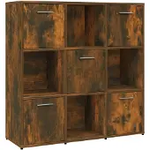 vidaXL Boekenkast 90x30x90 cm bewerkt hout gerookt eikenkleurig