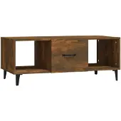 vidaXL Salontafel 102x50x40 cm bewerkt hout gerookt eikenkleurig